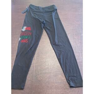 NWT Merry Grinchmas Sparkle Bling Black Christmas Leggings One Size (S,M,L)